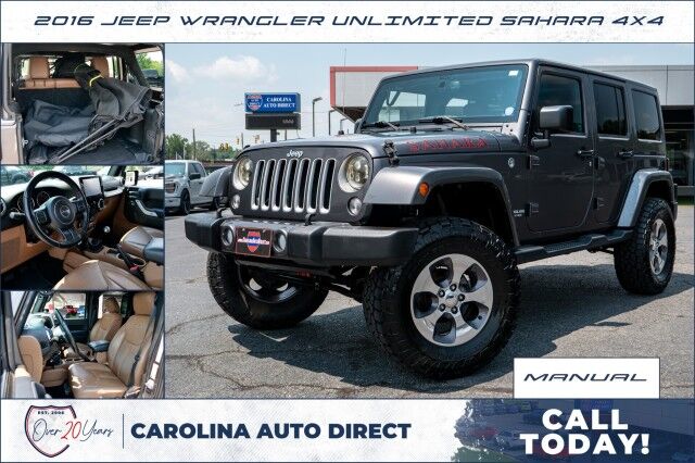2016 Jeep Wrangler Unlimited Sahara 4X4 / Dual Top / Upgrades / Manual!
