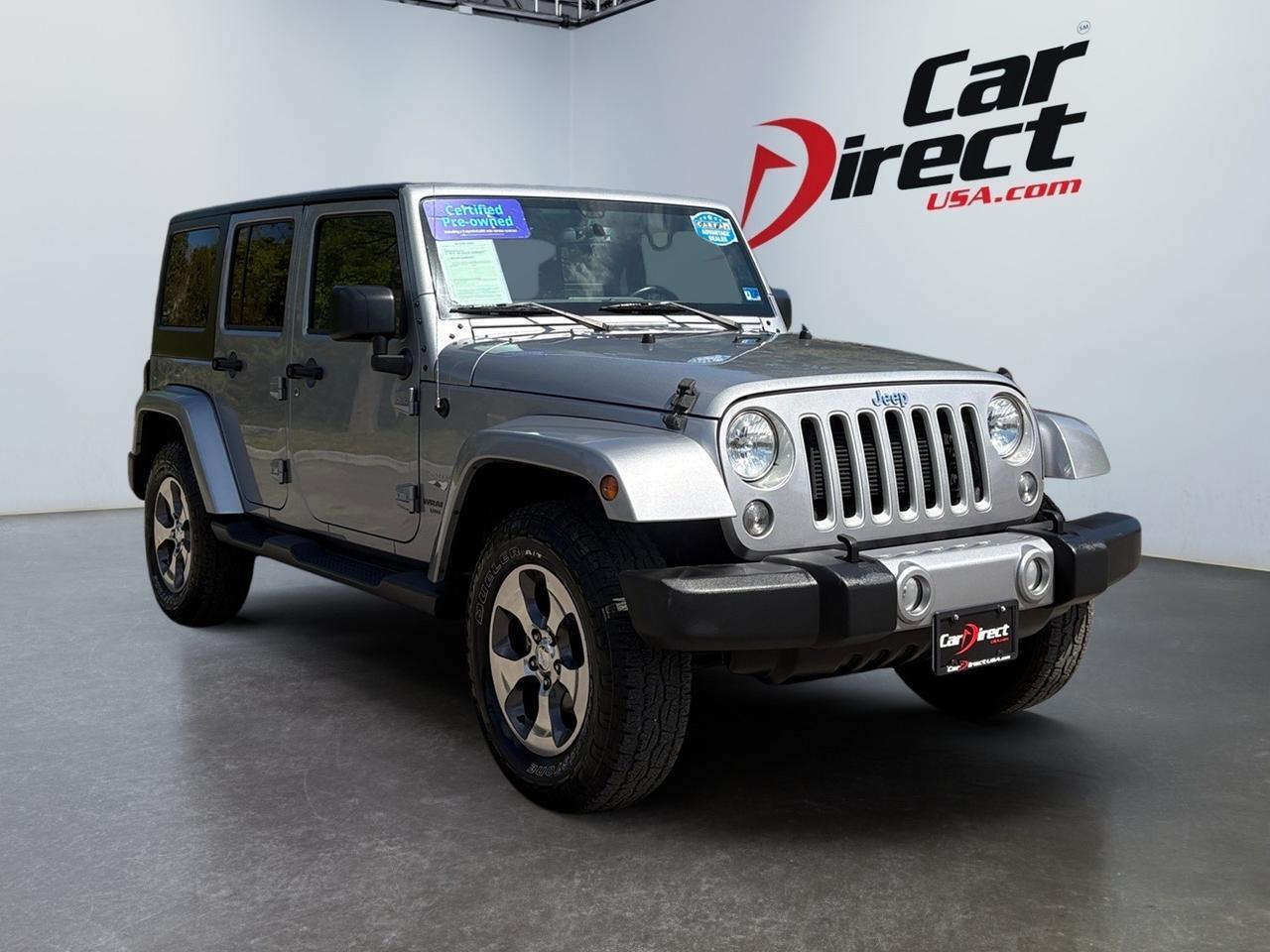 2016 Jeep Wrangler Unlimited Sahara, RUNNING BOARDS, FENDER FLARES, REMOTE START, HEATED SEATS, NAVIGATION, TOW PACKAGE, BLUETOOTH, LIFTED, LOW MILES, ONLY 1 OWNER, CLEAN CARFAX, JEEP INTO SPRING TODAY!
