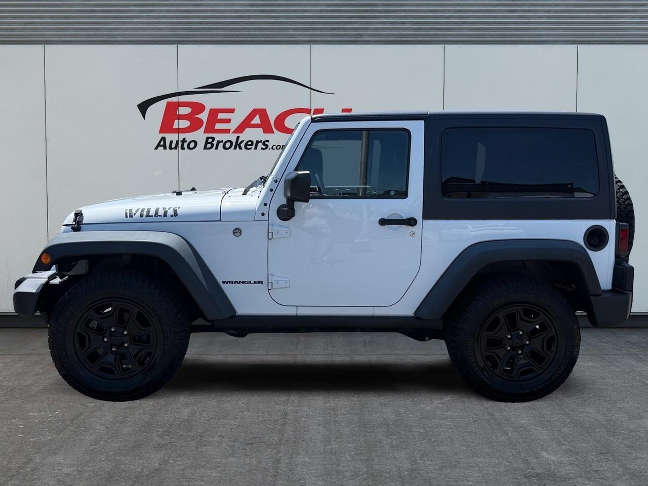 2016 Jeep Wrangler Willys Wheeler, BLUETOOTH, POWER/HEATED MIRRORS, TOW HOOKS, SPARE TIRE, FENDER FLARES, BLACK WHEELS, CLEAN CARFAX, LOW MILES! Norfolk VA