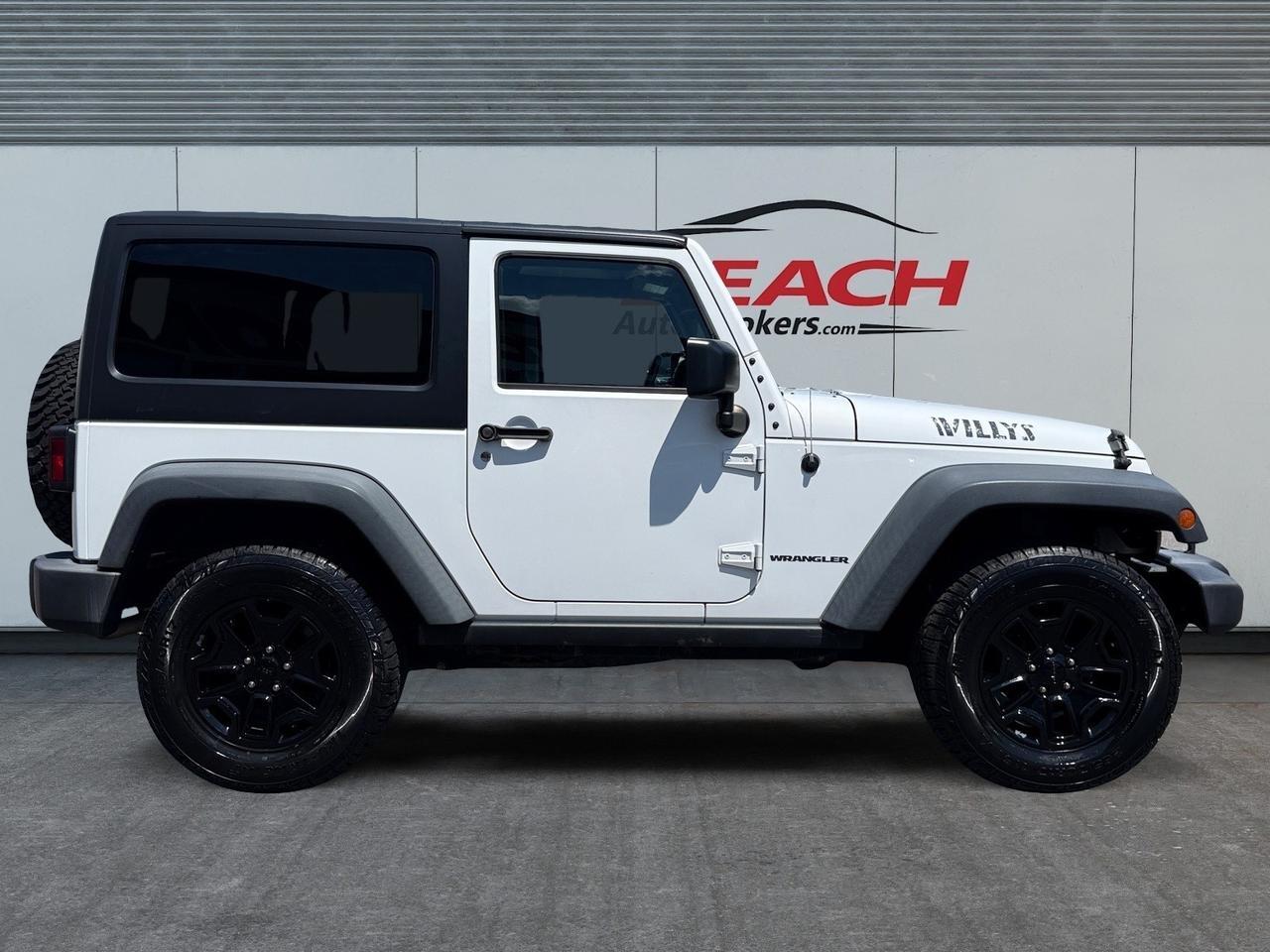 2016 Jeep Wrangler Willys Wheeler, BLUETOOTH, POWER/HEATED MIRRORS, TOW HOOKS, SPARE TIRE, FENDER FLARES, BLACK WHEELS, CLEAN CARFAX, LOW MILES! Norfolk VA