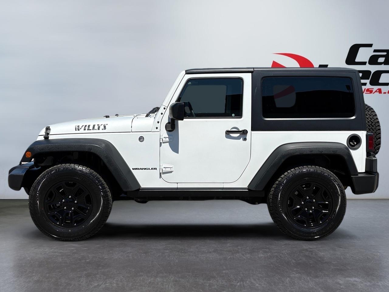 2016 Jeep Wrangler Willys Wheeler, MT, HARD TOP, BLUETOOTH, TOW PACKAGE, FENDER FLARES, KEYLESS ENTRY, REAR STEP, SPARE TIRE, ONLY 62K MILES, CLEAN CARFAX, RIDE THIS WRANGLER TODAY!