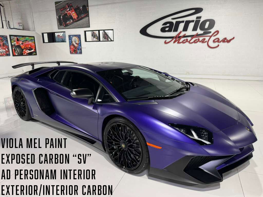 2016 Lamborghini Aventador LP 750-4 Superveloce Viola Mel paint,exposed carbon &quot;SV&quot;,Ad Personam interior,carbon galore & MORE!! Fort Lauderdale FL