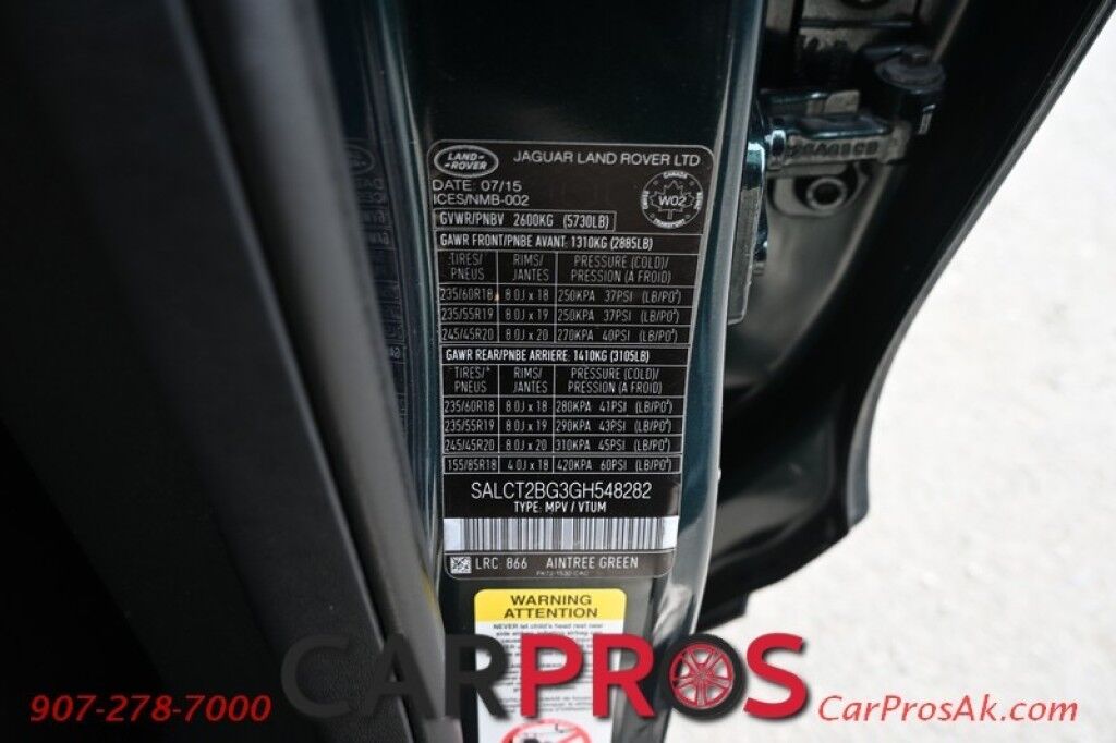 2016 Land Rover Discovery Sport HSE LUX - 4X4 - Power & Heated Leather Seats - Heated Steering Wheel - Fixed Glass Roof - Navigation - Back Up Camera - 3rd Row - Seats 7 - Keyless Entry & Start - Power Liftgate - Only 70k Miles Anchorage AK
