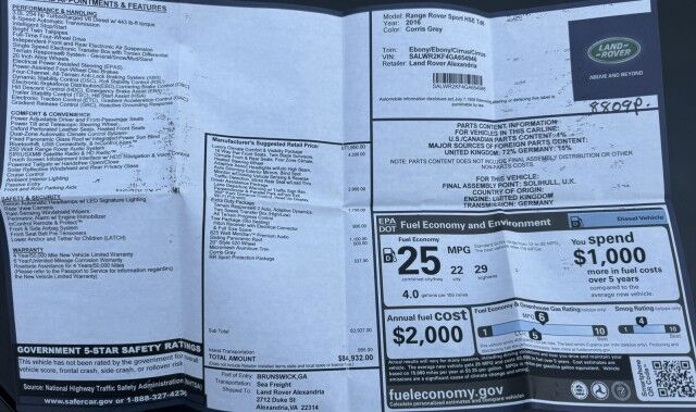 2016 Land Rover Range Rover Sport Td6 Diesel HSE Henrico VA