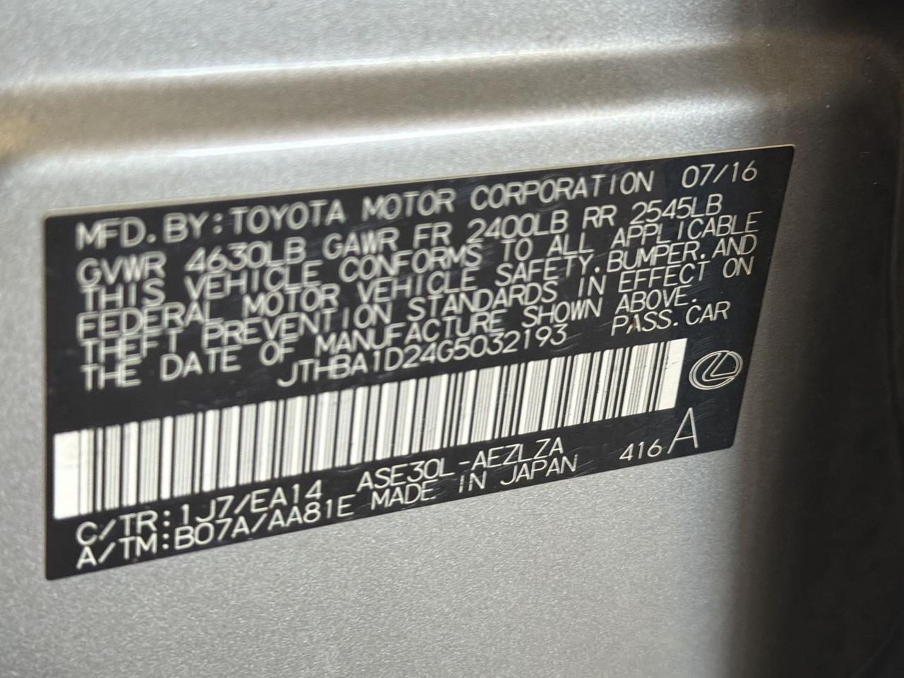 2016 Lexus IS 200t San Antonio TX
