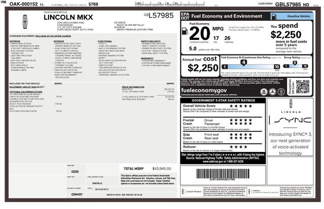2016 Lincoln MKX Select Raleigh NC