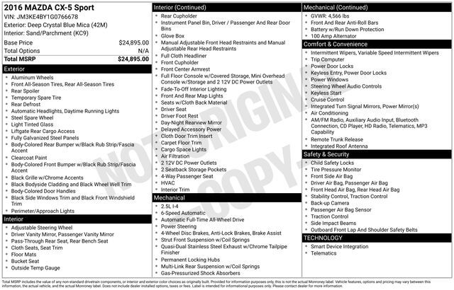 2016 MAZDA CX-5 Sport Raleigh NC