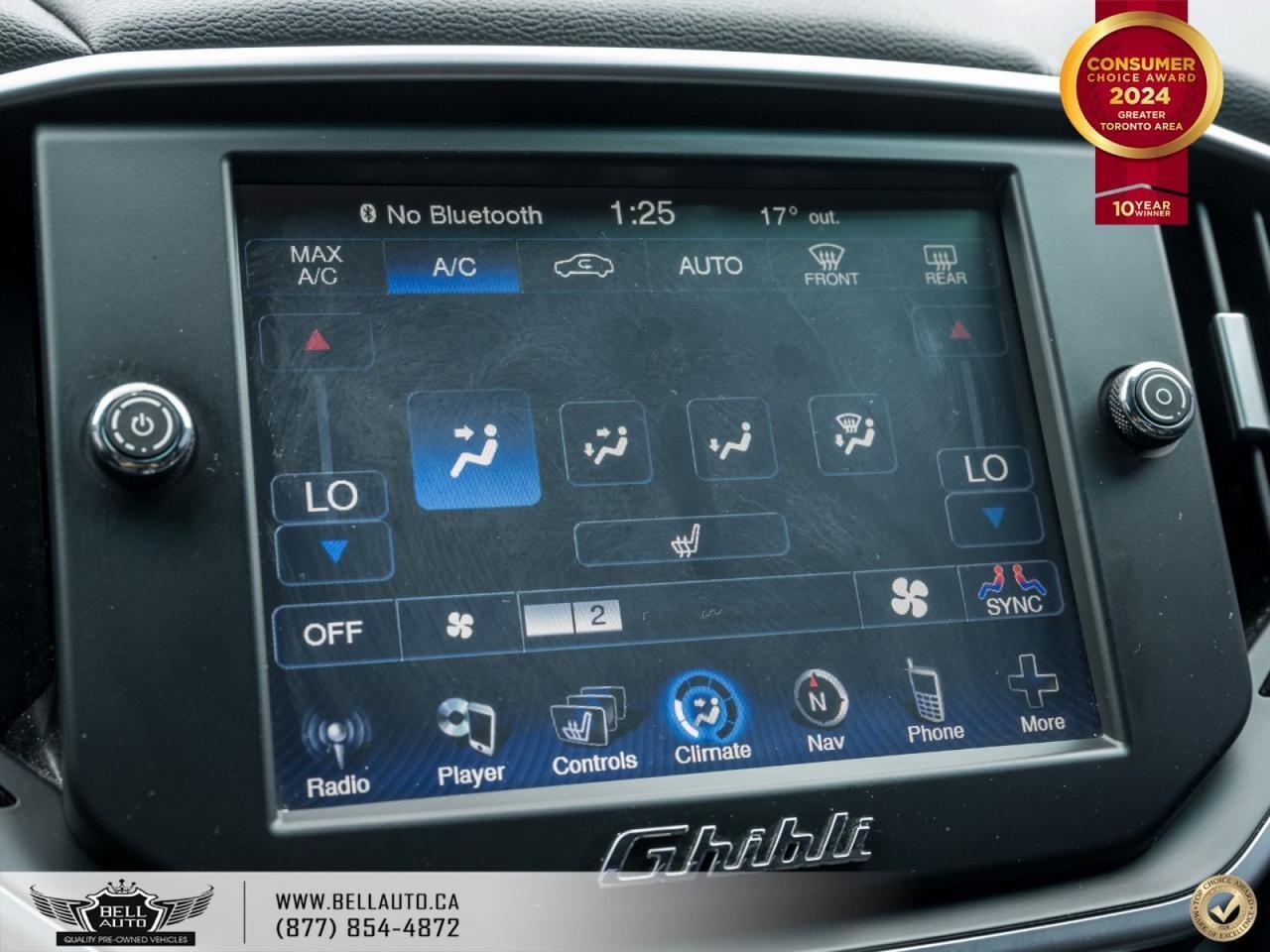 2016 Maserati Ghibli NAVI | B.CAM | B.SPOT | SUNROOF | LTHR | KEYLESS Toronto ON