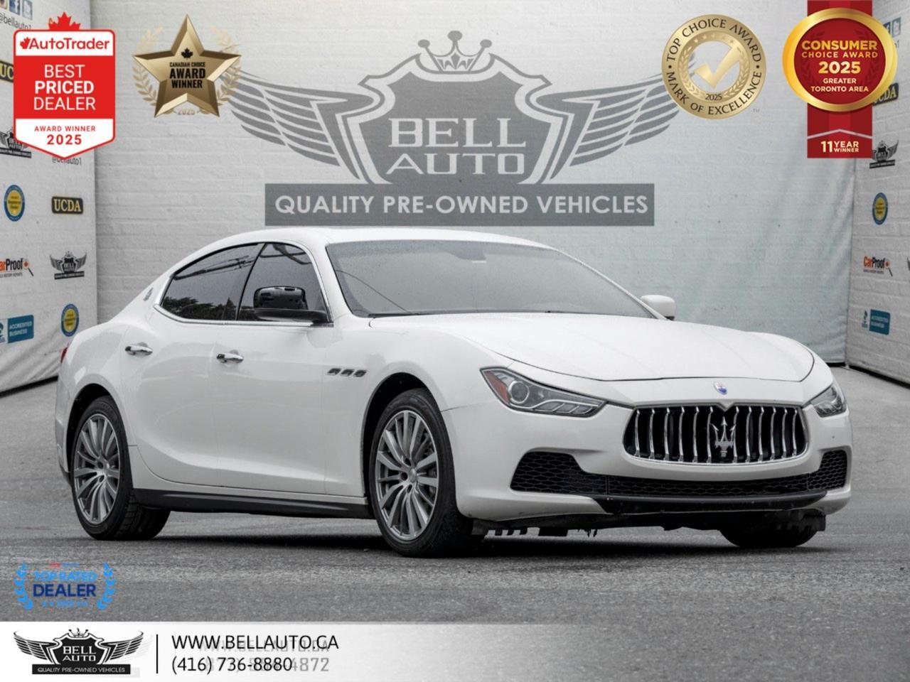2016 Maserati Ghibli NAVI, SUNROOF, BACKUPCAM, LEATHER, SATELLITE RADIO Toronto ON