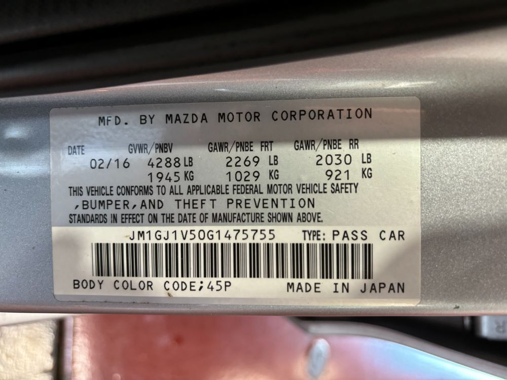 2016 Mazda Mazda6 i Touring Franklin OH