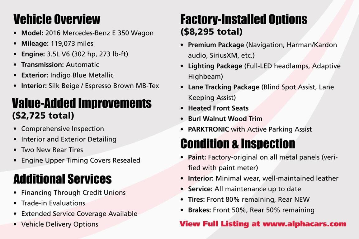 2016 Mercedes-Benz E 350 Wagon 4Matic Luxury P1 Boston MA