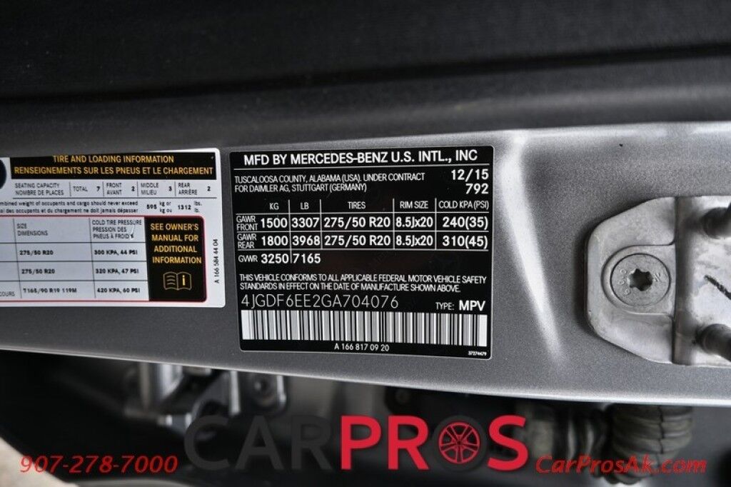2016 Mercedes-Benz GL 450 Premium Package - All Wheel Drive - Front / Rear Heated Leather Seats - Panoramic Sunroof - Harman/Kardon Speakers - 3rd Row Seating - Tow Package - Bi-Xenon Headlights - Blind Spot Assist Anchorage AK