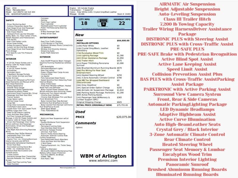 2016 Mercedes-Benz GLE 400 4MATIC AWD