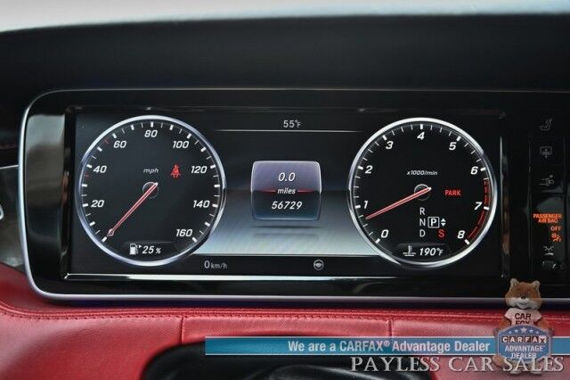 2016 Mercedes-Benz S-Class S550 Coupe / AWD / 4.7L Bi-Turbo V8 / Premium Pkg / Sport Pkg / Heated & Cooled Leather Seats / Heated Steering / Panoramic Sunroof / NAV / HUD / Burmester Speakers / Lane Depart & Blind Spot / Low Miles Anchorage AK