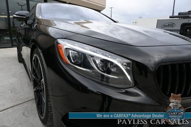 2016 Mercedes-Benz S-Class S550 Coupe / AWD / 4.7L Bi-Turbo V8 / Premium Pkg / Sport Pkg / Heated & Cooled Leather Seats / Heated Steering / Panoramic Sunroof / NAV / HUD / Burmester Speakers / Lane Depart & Blind Spot / Low Miles Anchorage AK