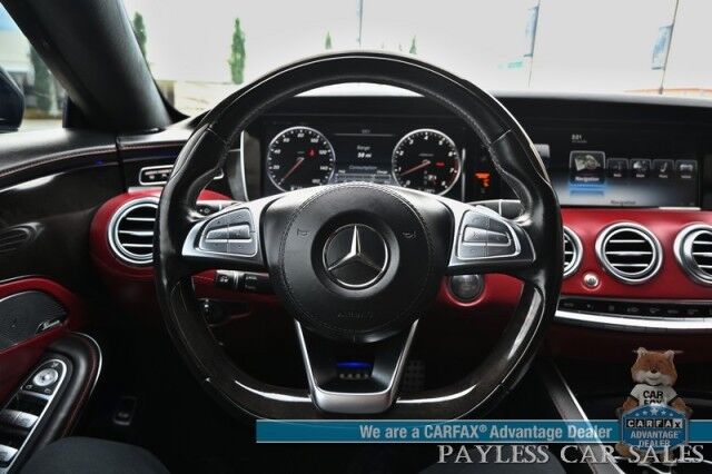 2016 Mercedes-Benz S-Class S550 Coupe / AWD / 4.7L Bi-Turbo V8 / Premium Pkg / Sport Pkg / Heated & Cooled Leather Seats / Heated Steering / Panoramic Sunroof / NAV / HUD / Burmester Speakers / Lane Depart & Blind Spot / Low Miles Anchorage AK