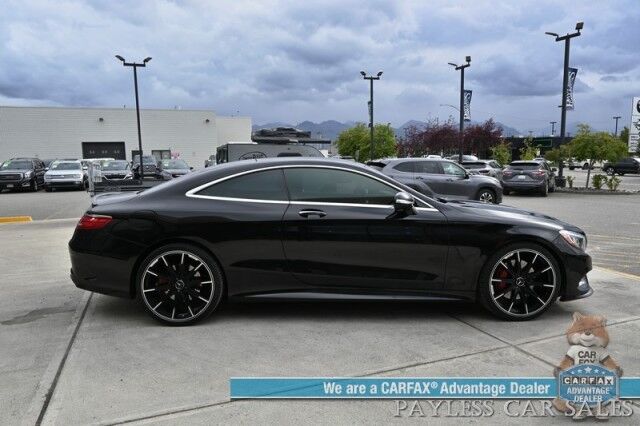 2016 Mercedes-Benz S-Class S550 Coupe / AWD / 4.7L Bi-Turbo V8 / Premium Pkg / Sport Pkg / Heated & Cooled Leather Seats / Heated Steering / Panoramic Sunroof / NAV / HUD / Burmester Speakers / Lane Depart & Blind Spot / Low Miles Anchorage AK