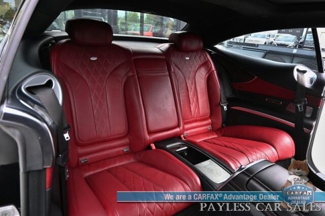 2016 Mercedes-Benz S-Class S550 Coupe / AWD / 4.7L Bi-Turbo V8 / Premium Pkg / Sport Pkg / Heated & Cooled Leather Seats / Heated Steering / Panoramic Sunroof / NAV / HUD / Burmester Speakers / Lane Depart & Blind Spot / Low Miles Anchorage AK