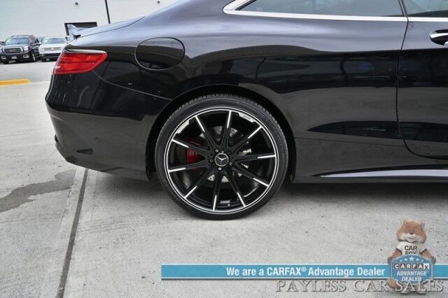 2016 Mercedes-Benz S-Class S550 Coupe / AWD / 4.7L Bi-Turbo V8 / Premium Pkg / Sport Pkg / Heated & Cooled Leather Seats / Heated Steering / Panoramic Sunroof / NAV / HUD / Burmester Speakers / Lane Depart & Blind Spot / Low Miles Anchorage AK