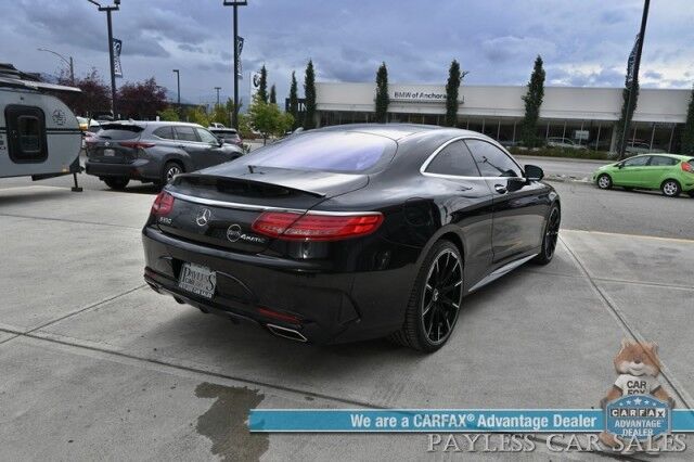 2016 Mercedes-Benz S-Class S550 Coupe / AWD / 4.7L Bi-Turbo V8 / Premium Pkg / Sport Pkg / Heated & Cooled Leather Seats / Heated Steering / Panoramic Sunroof / NAV / HUD / Burmester Speakers / Lane Depart & Blind Spot / Low Miles Anchorage AK