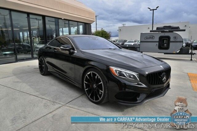 2016 Mercedes-Benz S-Class S550 Coupe / AWD / 4.7L Bi-Turbo V8 / Premium Pkg / Sport Pkg / Heated & Cooled Leather Seats / Heated Steering / Panoramic Sunroof / NAV / HUD / Burmester Speakers / Lane Depart & Blind Spot / Low Miles Anchorage AK
