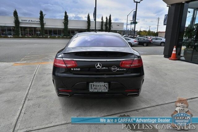 2016 Mercedes-Benz S-Class S550 Coupe / AWD / 4.7L Bi-Turbo V8 / Premium Pkg / Sport Pkg / Heated & Cooled Leather Seats / Heated Steering / Panoramic Sunroof / NAV / HUD / Burmester Speakers / Lane Depart & Blind Spot / Low Miles Anchorage AK