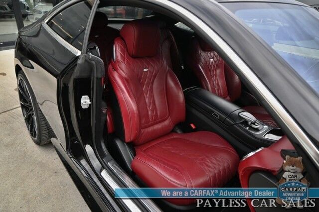 2016 Mercedes-Benz S-Class S550 Coupe / AWD / 4.7L Bi-Turbo V8 / Premium Pkg / Sport Pkg / Heated & Cooled Leather Seats / Heated Steering / Panoramic Sunroof / NAV / HUD / Burmester Speakers / Lane Depart & Blind Spot / Low Miles Anchorage AK