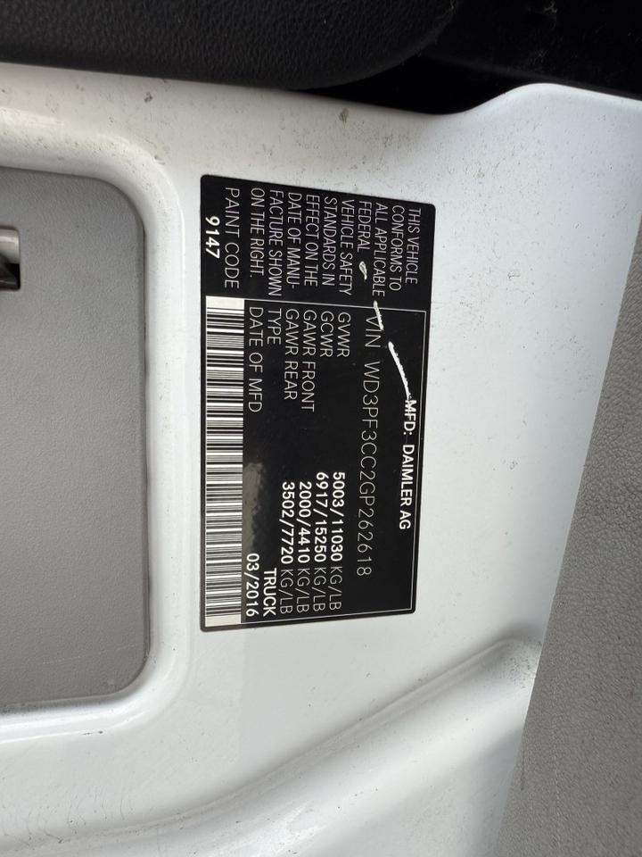 2016 Mercedes-Benz Sprinter 3500 DRW Cargo Van Bucket Truck Collinsville OK