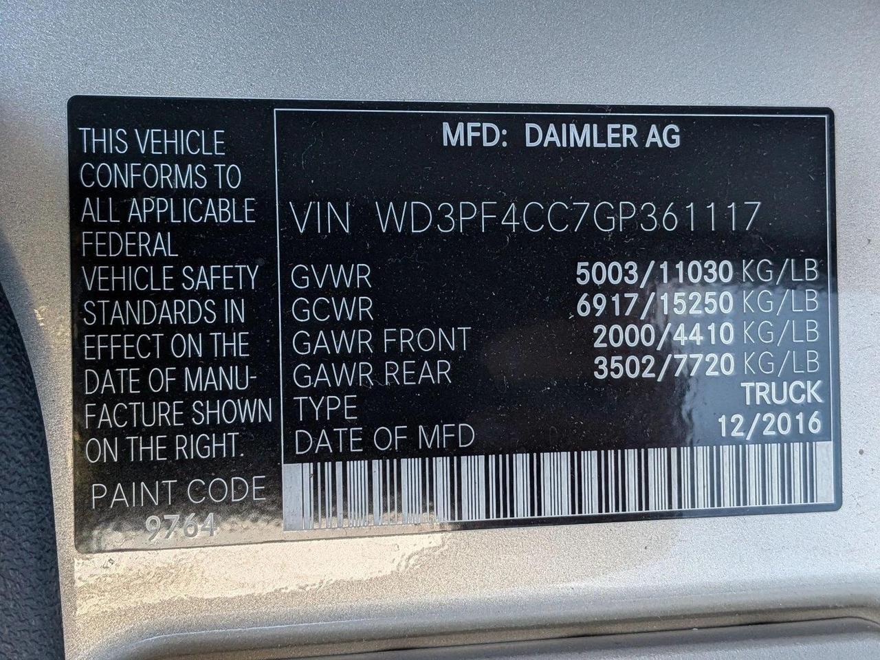 2016 Mercedes-Benz Sprinter Cargo Van Roseville CA