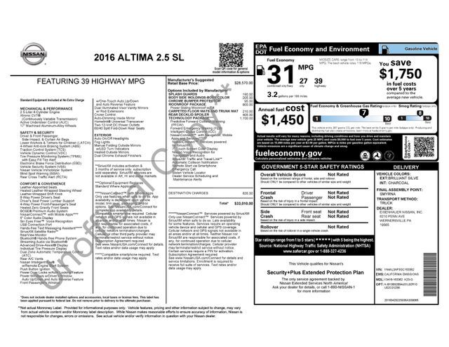 2016 Nissan Altima 2.5 SL Raleigh NC