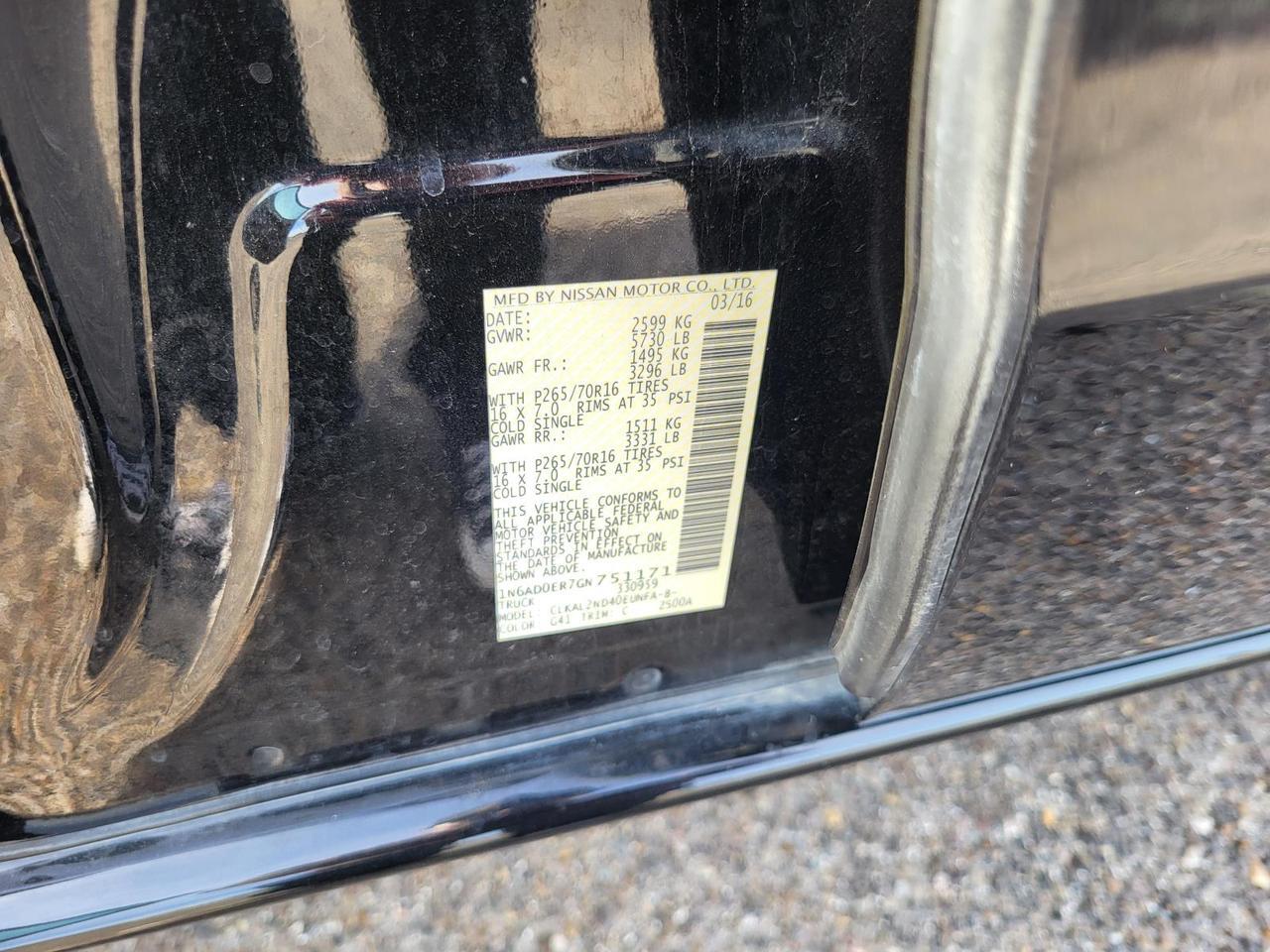 2016 Nissan Frontier 2WD Crew Cab SWB Auto SV Beeville TX