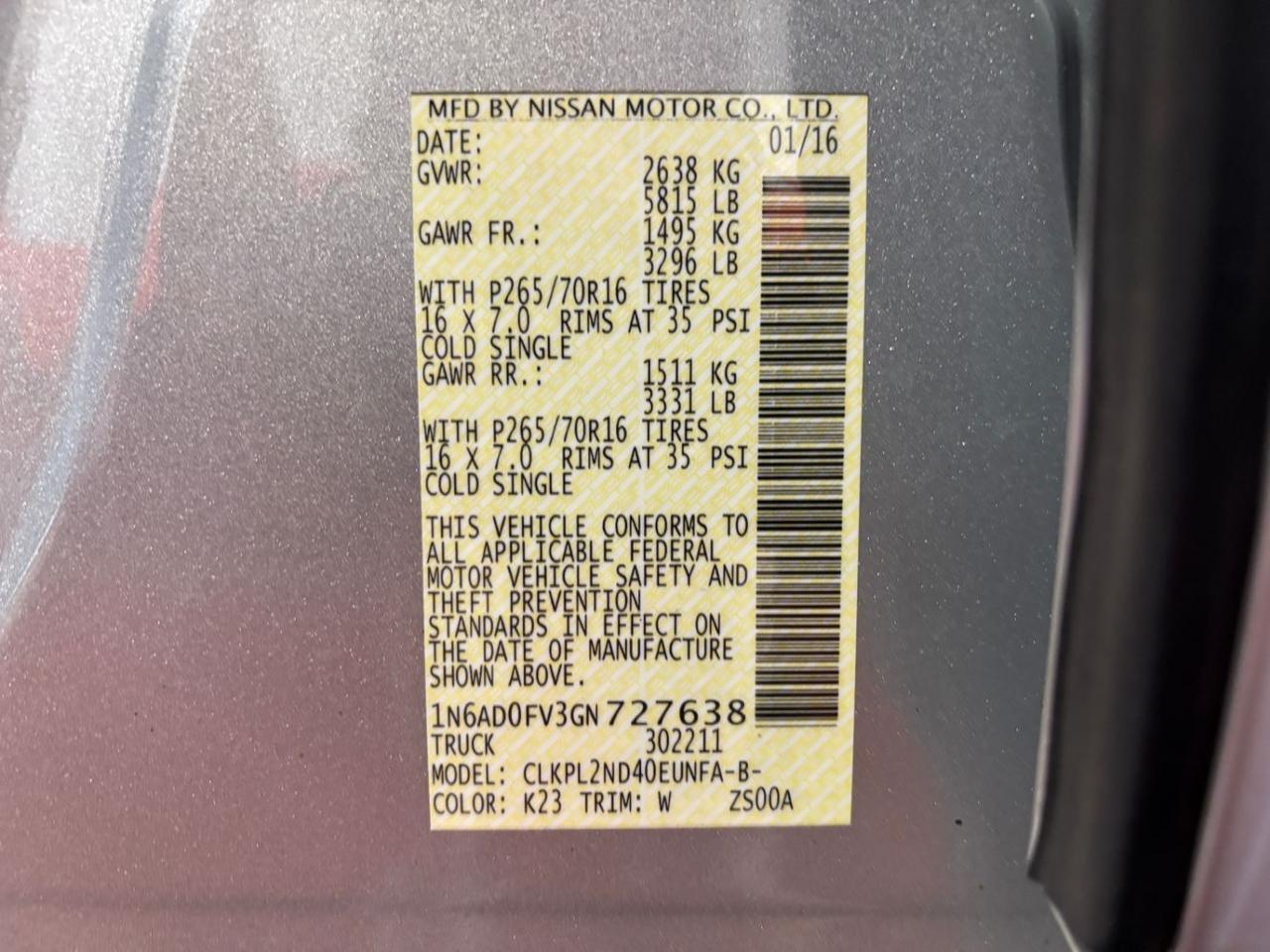 2016 Nissan Frontier SV Franklin OH