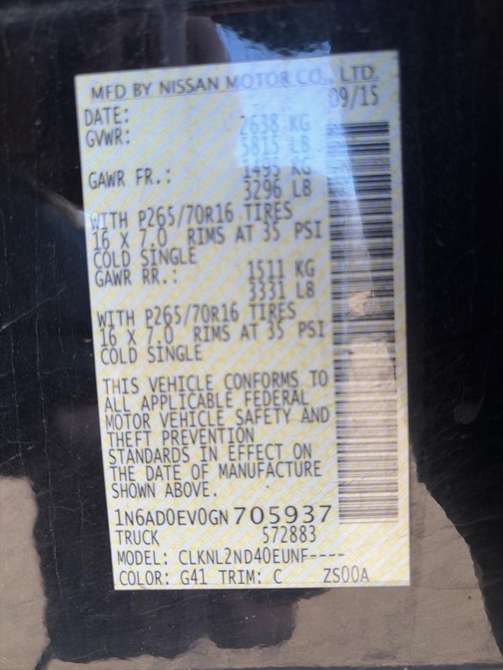 2016 Nissan Frontier SV Springfield VA