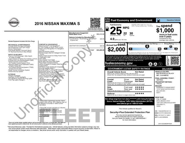 2016 Nissan Maxima 3.5 S Raleigh NC