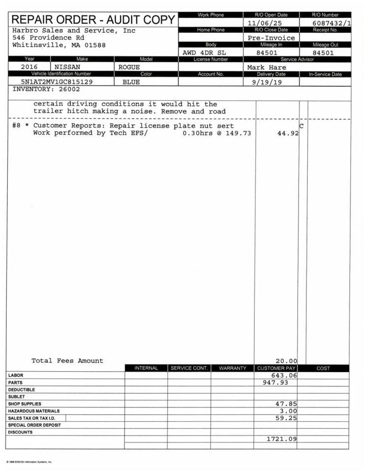 2016 Nissan Rogue SL - LEATHER - SUNROOF - NEW TIRES Whitinsville MA