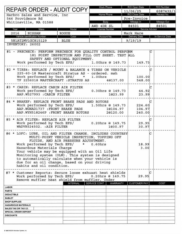 2016 Nissan Rogue SL - LEATHER - SUNROOF - NEW TIRES Whitinsville MA