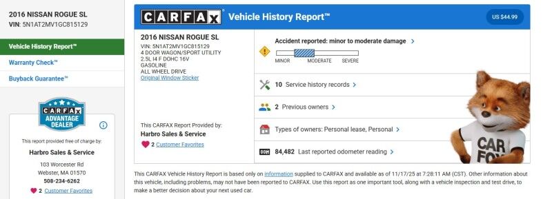 2016 Nissan Rogue SL - LEATHER - SUNROOF - NEW TIRES Webster MA