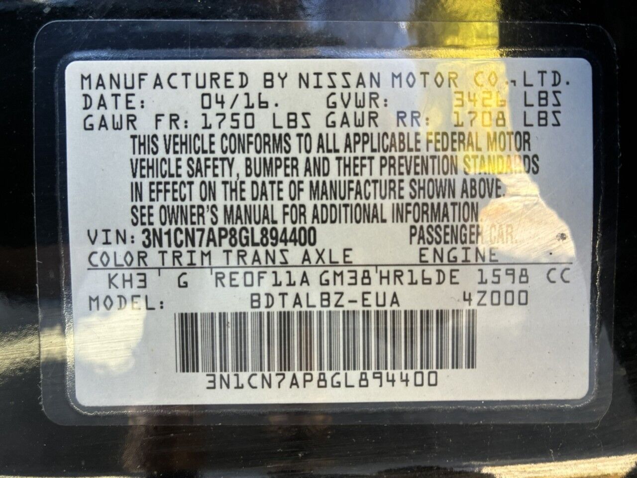 2016 Nissan Versa SV Charlton MA