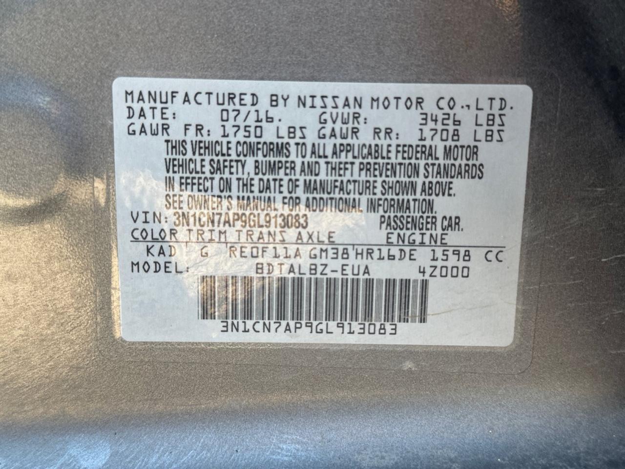 2016 Nissan Versa SV New Braunfels TX