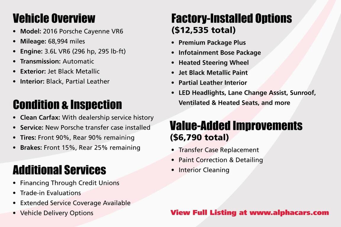 2016 Porsche Cayenne VR6 Premium Pkg Plus Boston MA