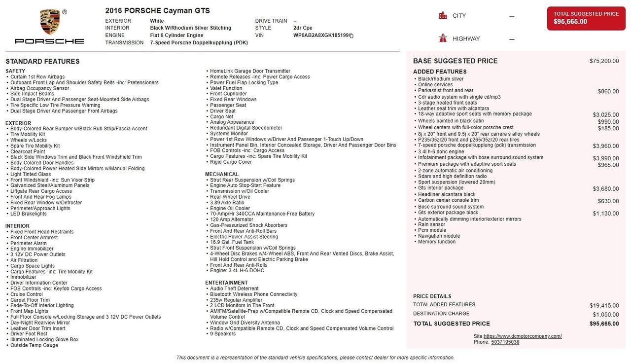2016 Porsche Cayman GTS Portland OR