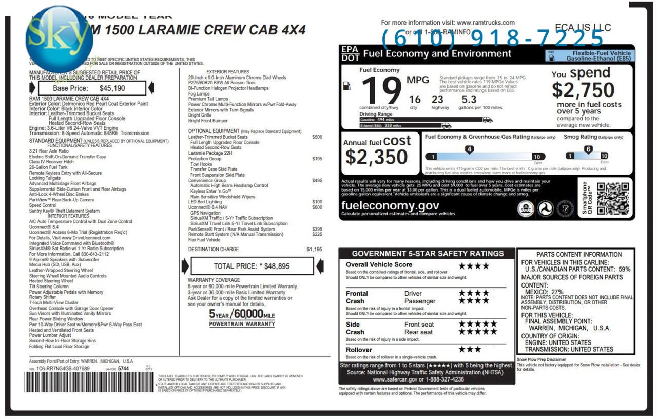 2016 Ram 1500 Crew Cab 4WD Laramie West Chester PA