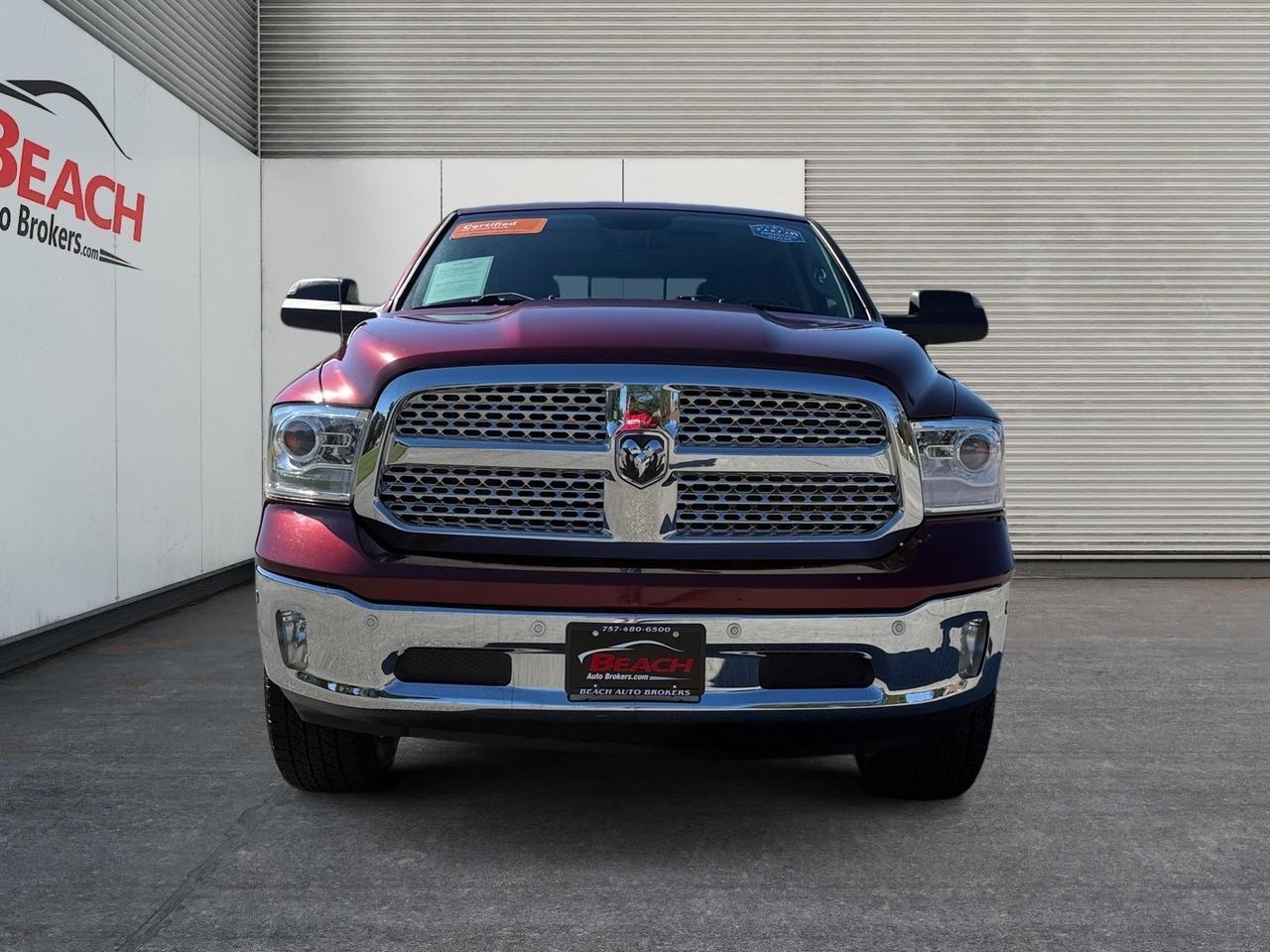 2016 Ram 1500 Laramie, BACKUP CAMERA, ALPINE SPEAKERS, HEATED STEERING WHEEL, HEATED AND VENTILATED SEATS, POWER REAR SLIDING WINDOW, POWER FOLD MIRRORS, NAVIGATION, POWER SUNROOF, REMOTE START, COME BY AND MAKE THIS TRUCK YOURS TODAY! Norfolk VA