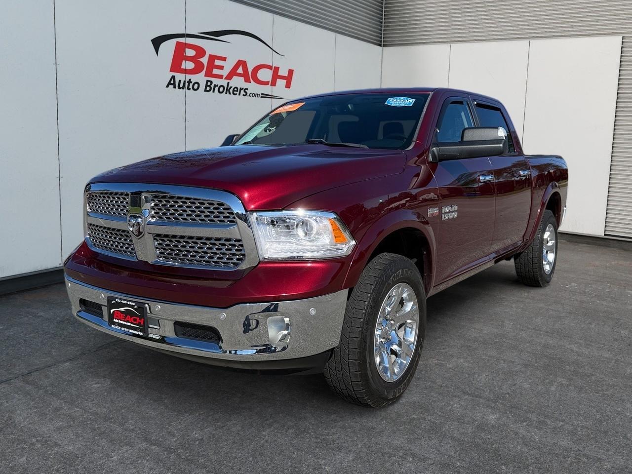 2016 Ram 1500 Laramie, BACKUP CAMERA, ALPINE SPEAKERS, HEATED STEERING WHEEL, HEATED AND VENTILATED SEATS, POWER REAR SLIDING WINDOW, POWER FOLD MIRRORS, NAVIGATION, POWER SUNROOF, REMOTE START, COME BY AND MAKE THIS TRUCK YOURS TODAY!