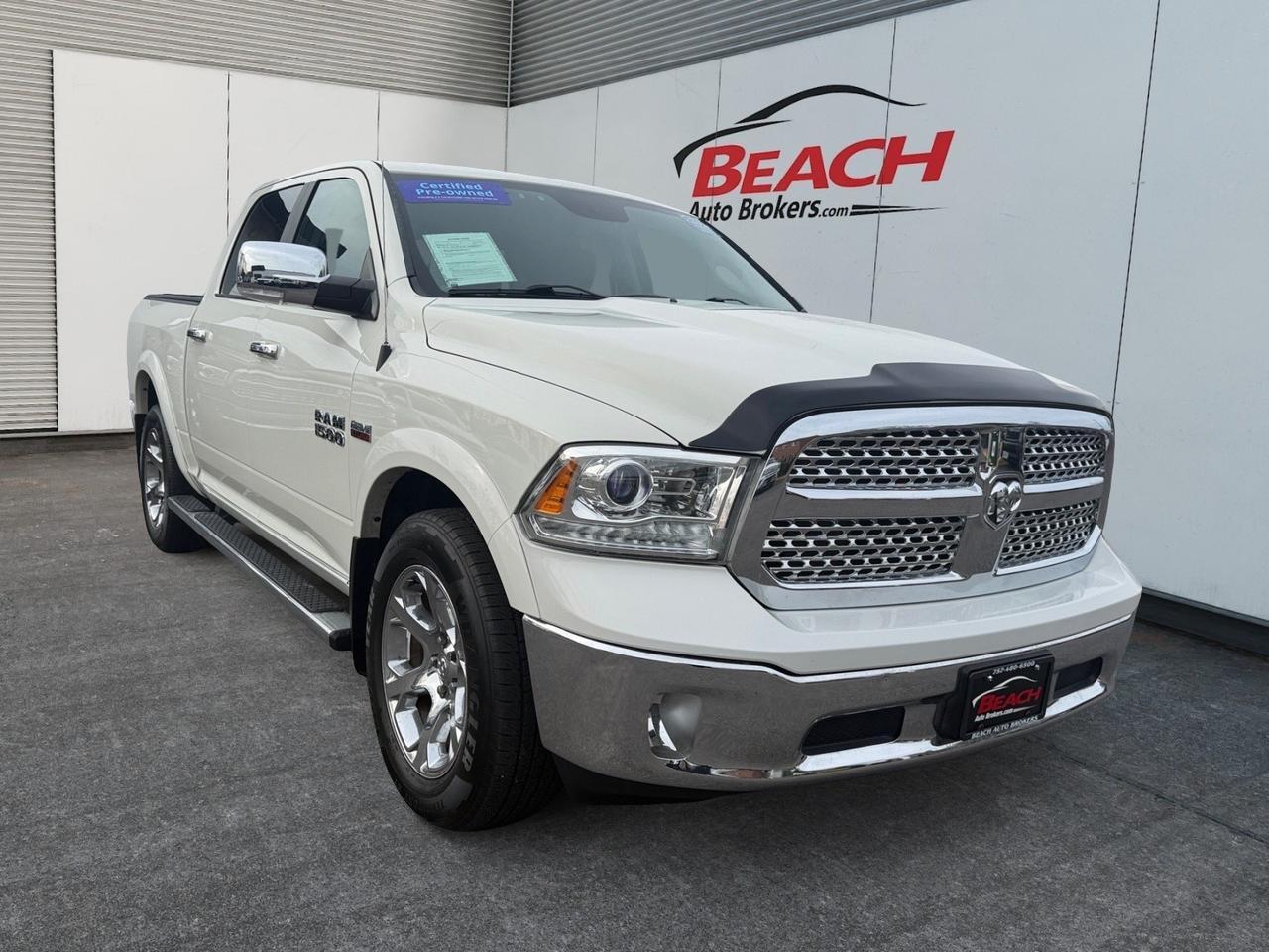 2016 Ram 1500 Laramie, HEATED AND VENTILATED SEATS, HEATED REAR SETAS, TOW PACKAGE, RUNNING BOARDS, SLIDING REAR WINDOW, POWER FOLDING MIRRORS, UNIVERSAL GARAGE DOOR OPENER, BACKUP CAMERA, REMOTE START, TONNEAU COVER, CLEAN CARFAX!