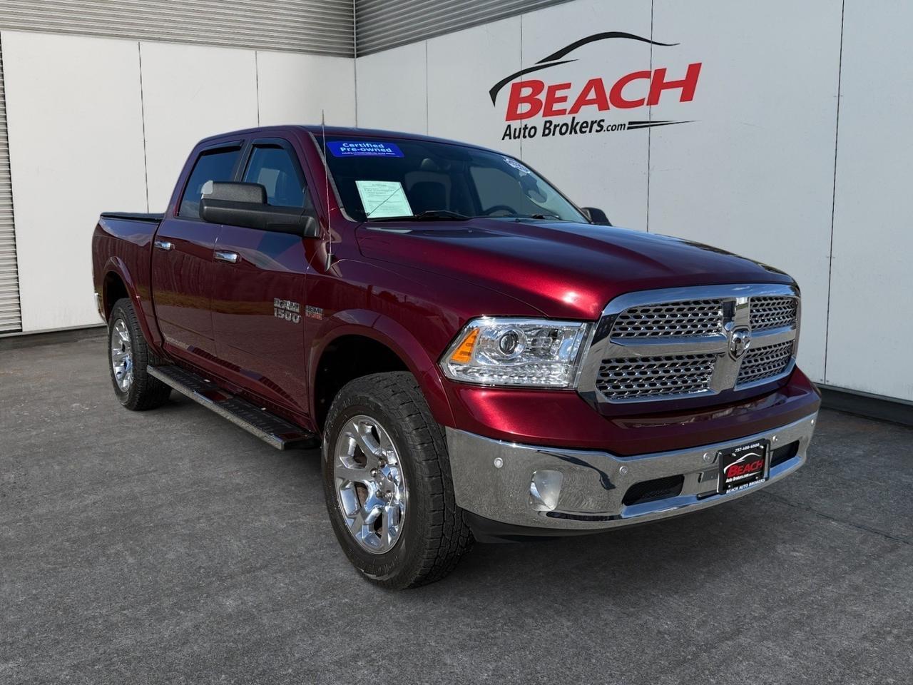 2016 Ram 1500 Laramie, HEATED/VENTILATED SEATS, HEATED REAR SEATS, SUNROOF, TONNEAU COVER, ALPINE SPEAKERS, POWER FOLDING MIRRORS, UNIVERSAL GARAGE DOOR OPENER, BED LINER, TOW PACKAGE, POWER SLIDING REAR WINDOW, CLEAN CARFAX!
