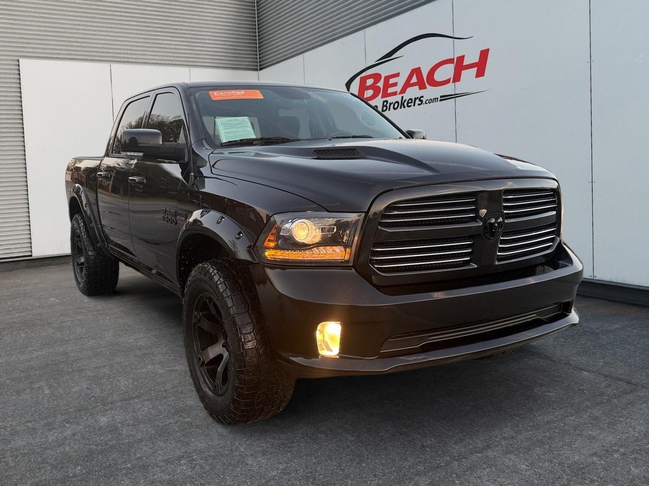 2016 Ram 1500 Sport, HEATED STEERING WHEEL, HEATED SEATS, UNIVERSAL GARAGE DOOR OPENER, HEATED AND POWER MIRRORS, POWER REAR WINDOW, TOW PACKAGE, BLUETOOTH, KEYLESS ENTRY, LOW MILES, THIS IS A GREAT TRUCK FOR A GREAT PRICE!