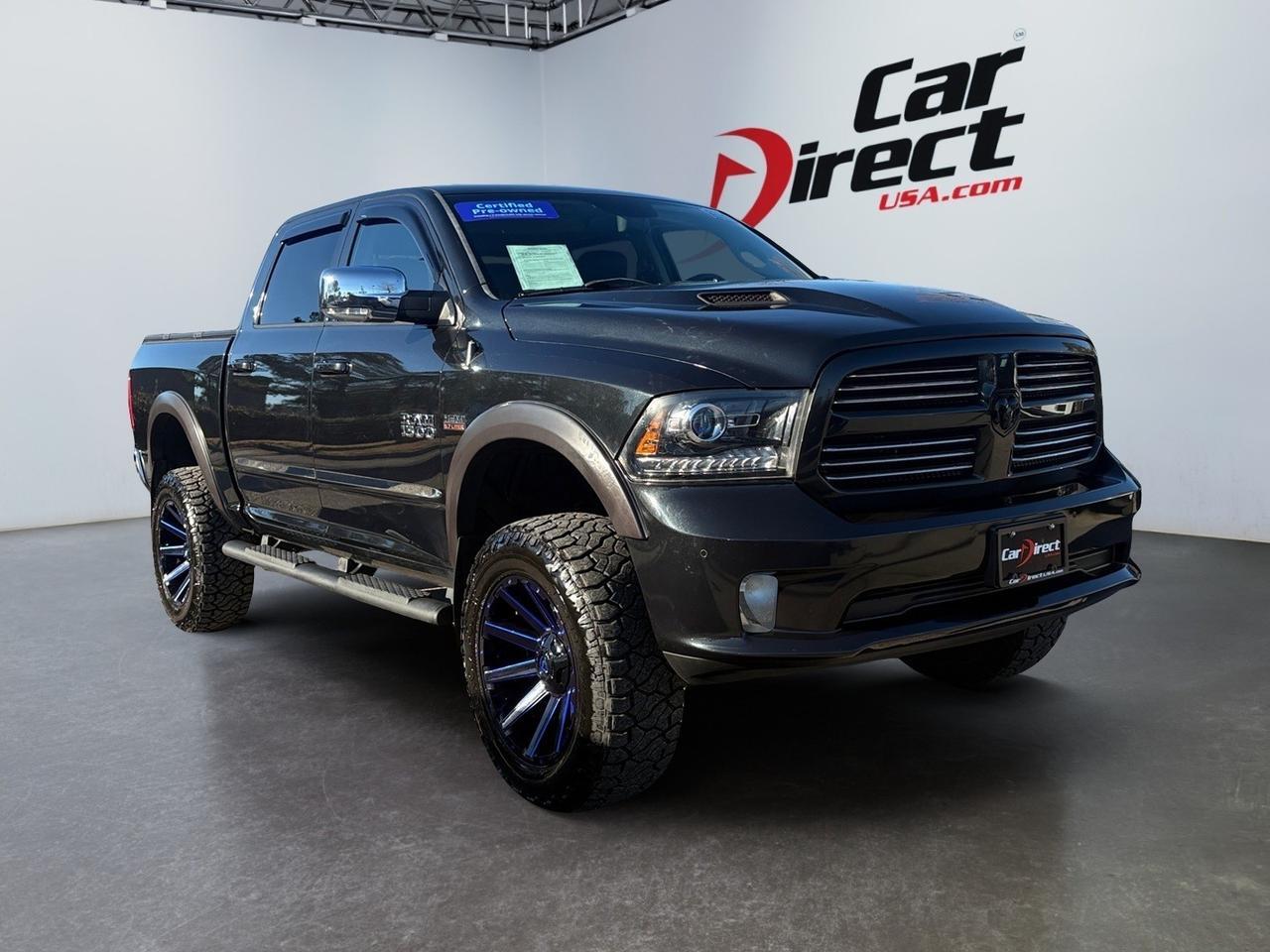 2016 Ram 1500 Sport, RUNNING BOARDS, BED LINER, REAR POWER SLIDING WINDOW, BACKUP CAMERA, PARKING SENSORS, BLIND SPOT ALERT, NAVIGATION , HEATED SEATS, CUSTOM FUEL WHEELS, ONLY 64K MILES, THIS RAM IS IN GREAT CONDITION!