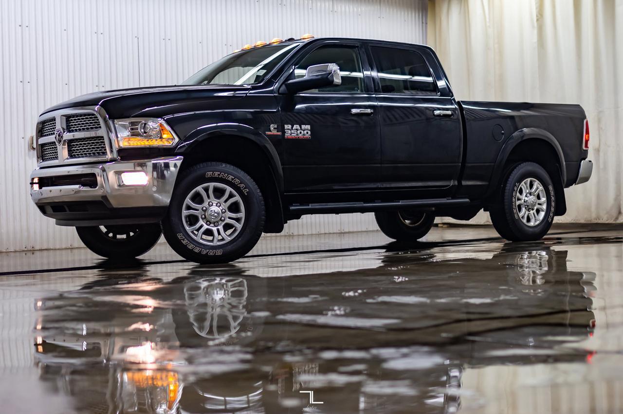 2016 Ram 3500 4x4 Crew Cab Laramie Diesel AISIN Leather Roof Nav Red Deer AB