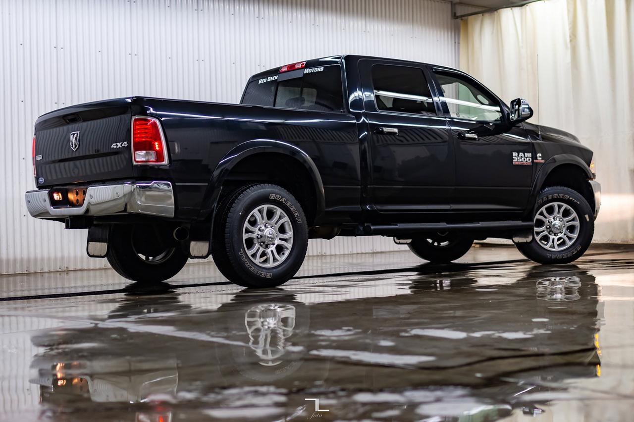2016 Ram 3500 4x4 Crew Cab Laramie Diesel AISIN Leather Roof Nav Red Deer AB